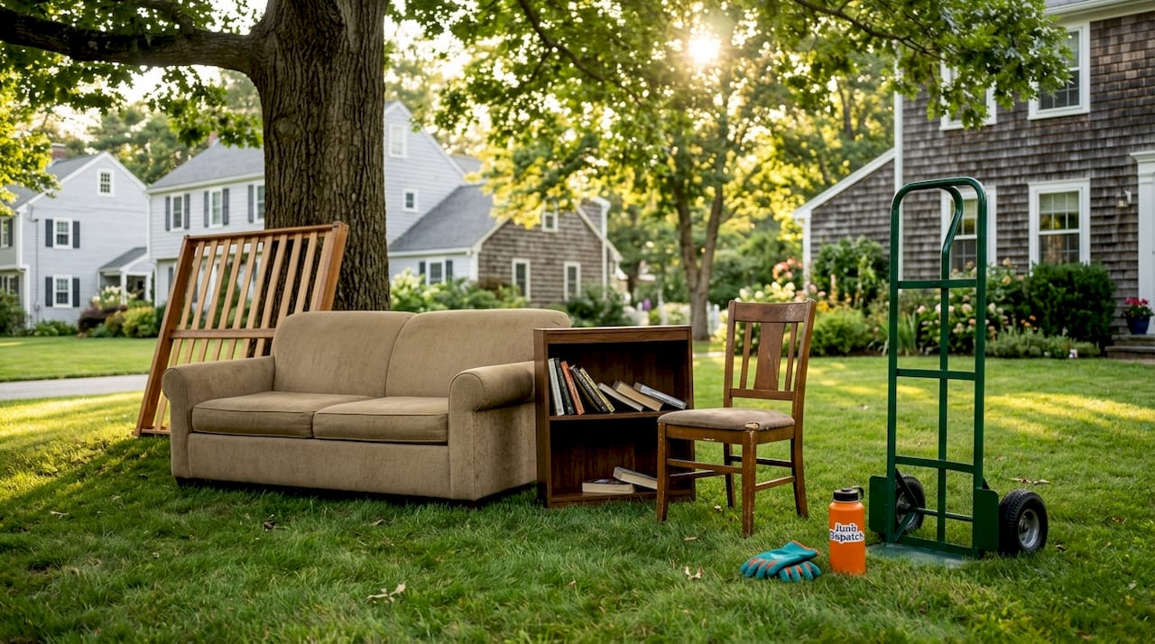 Household furniture ready for junk removal