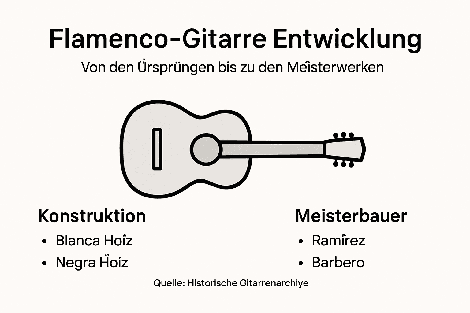 Infografik: Geschichte und Bauformen der Flamenco-Gitarre