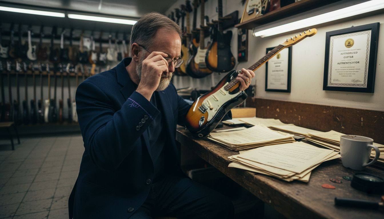 Expert appraiser authenticates vintage Fender guitar