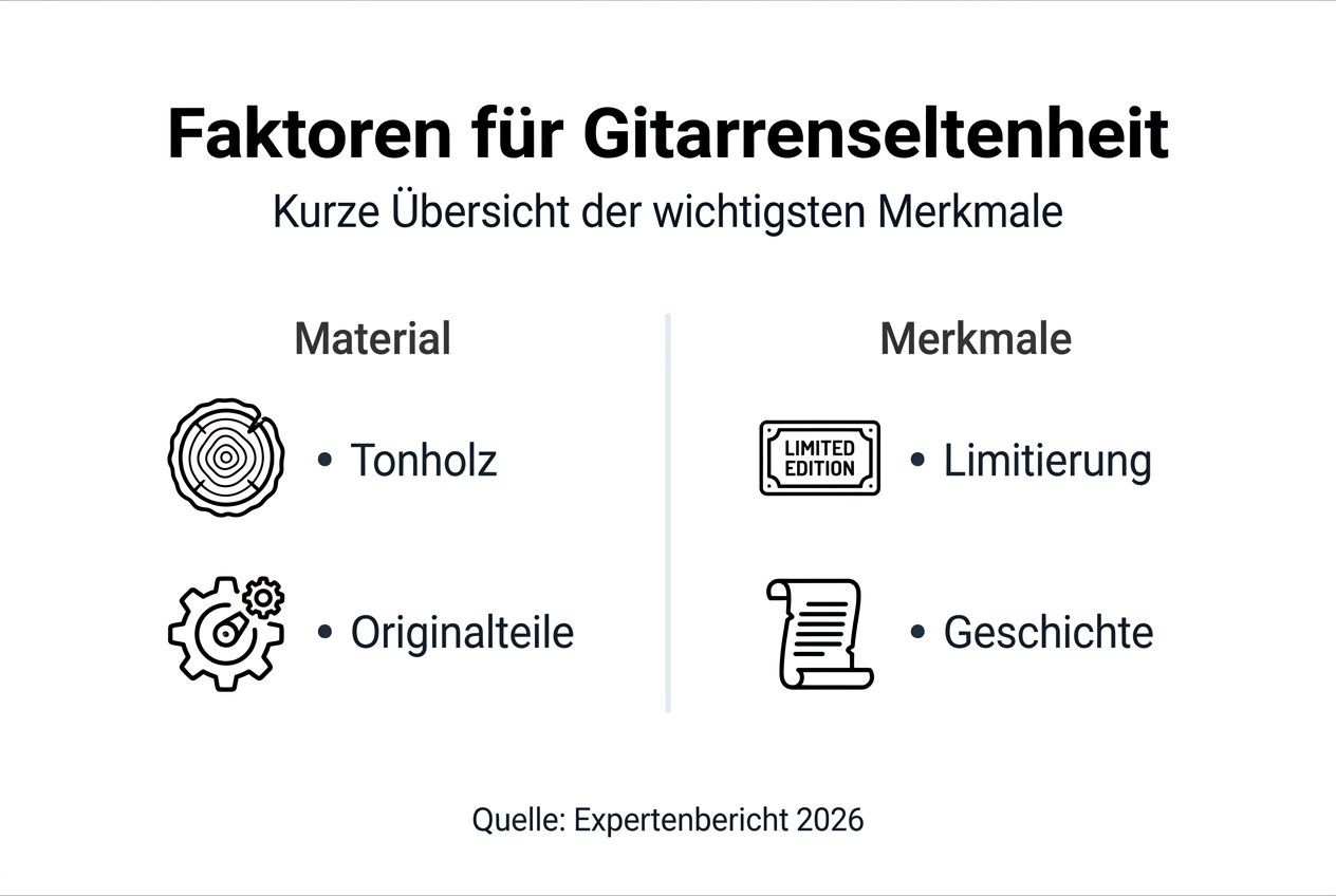 Grafische Übersicht: Seltene Gitarren im Vergleich
