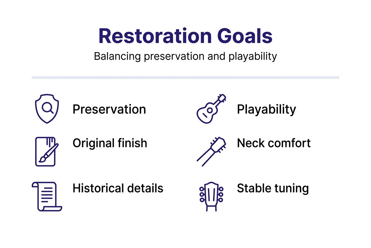 Infographic outlining restoration goal categories