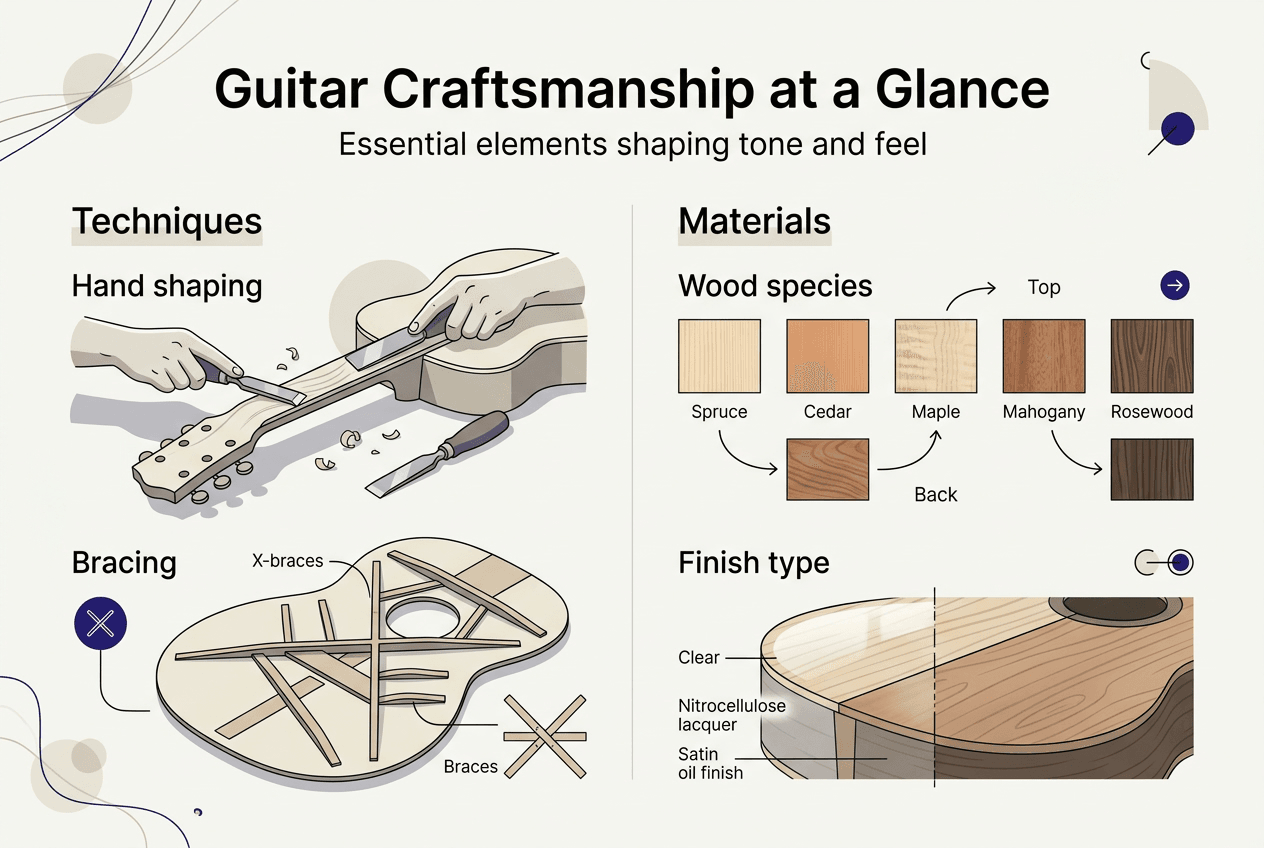 Infographic on guitar craftsmanship elements