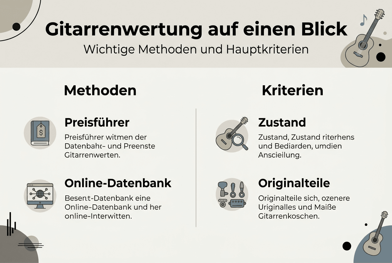 Infografik: So wird der Wert einer Gitarre bestimmt – Methoden und entscheidende Kriterien
