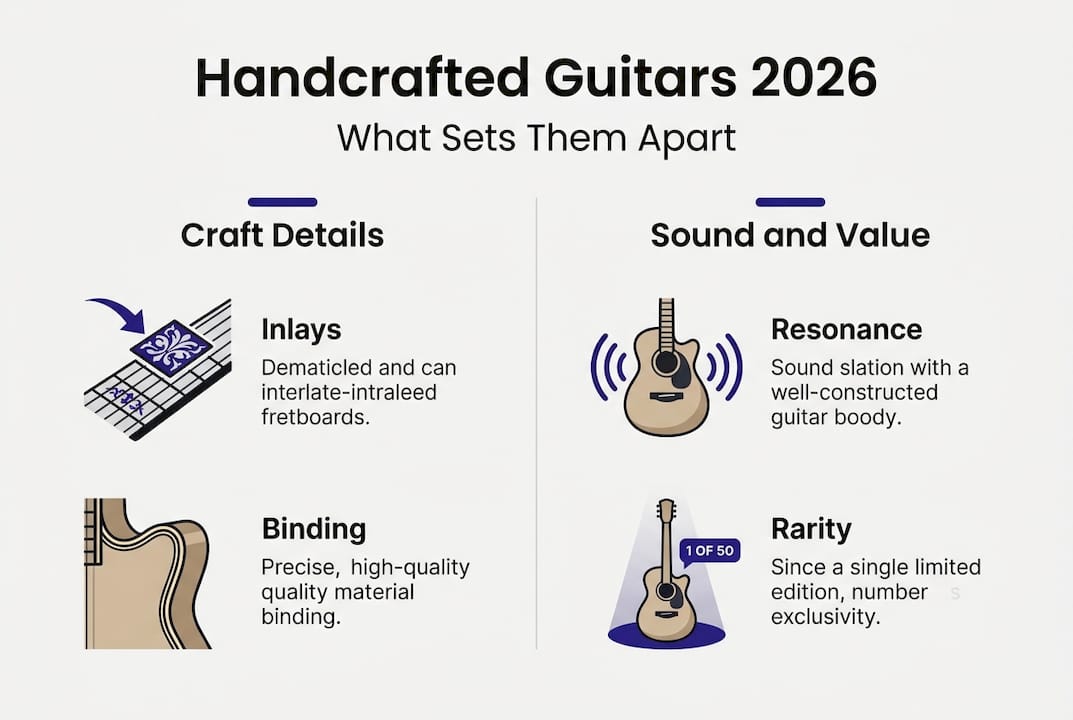 Infographic on why handcrafted guitars excel
