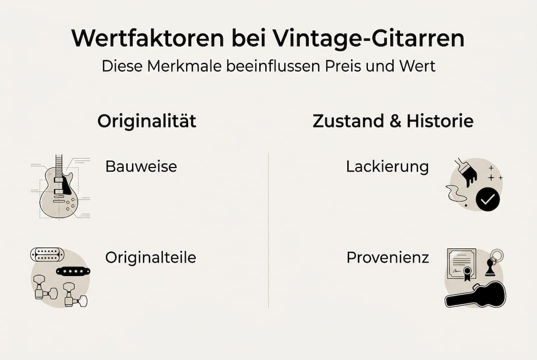 Grafik: Die wichtigsten Faktoren, die den Wert von Vintage-Gitarren bestimmen