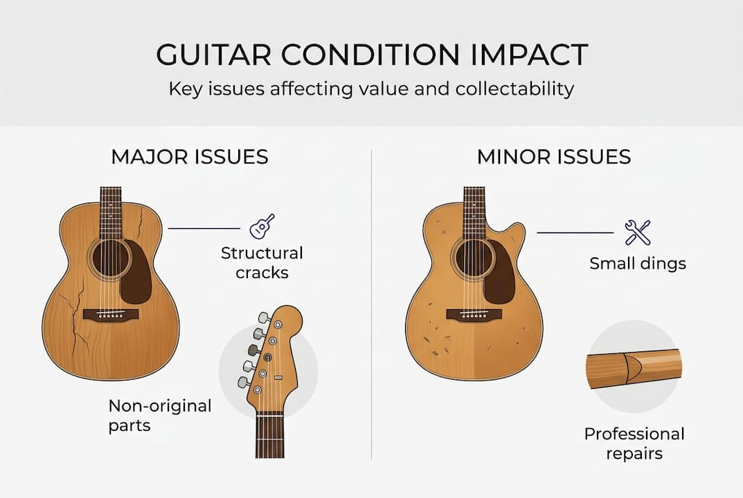 Infographic of guitar condition issues and value impact