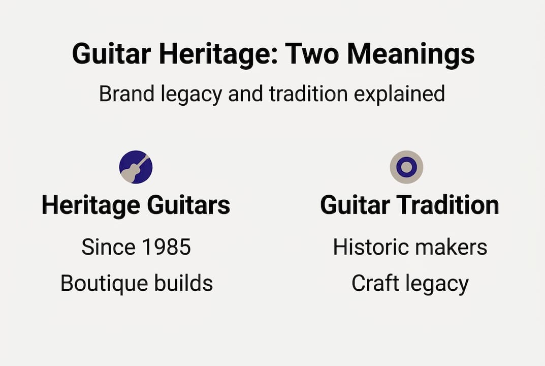 Infographic explaining two meanings of guitar heritage