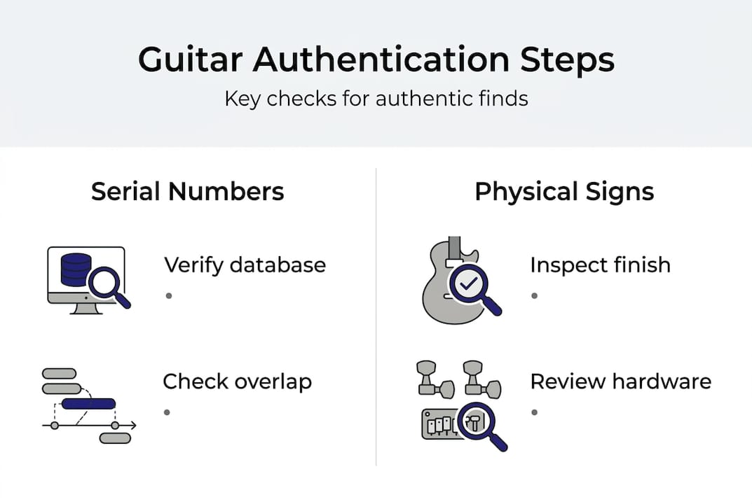 Infographic summarizes guitar authentication steps