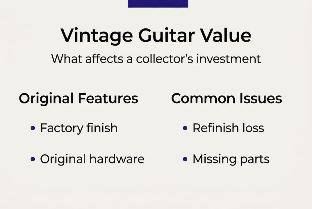 Infographic about vintage guitar value factors