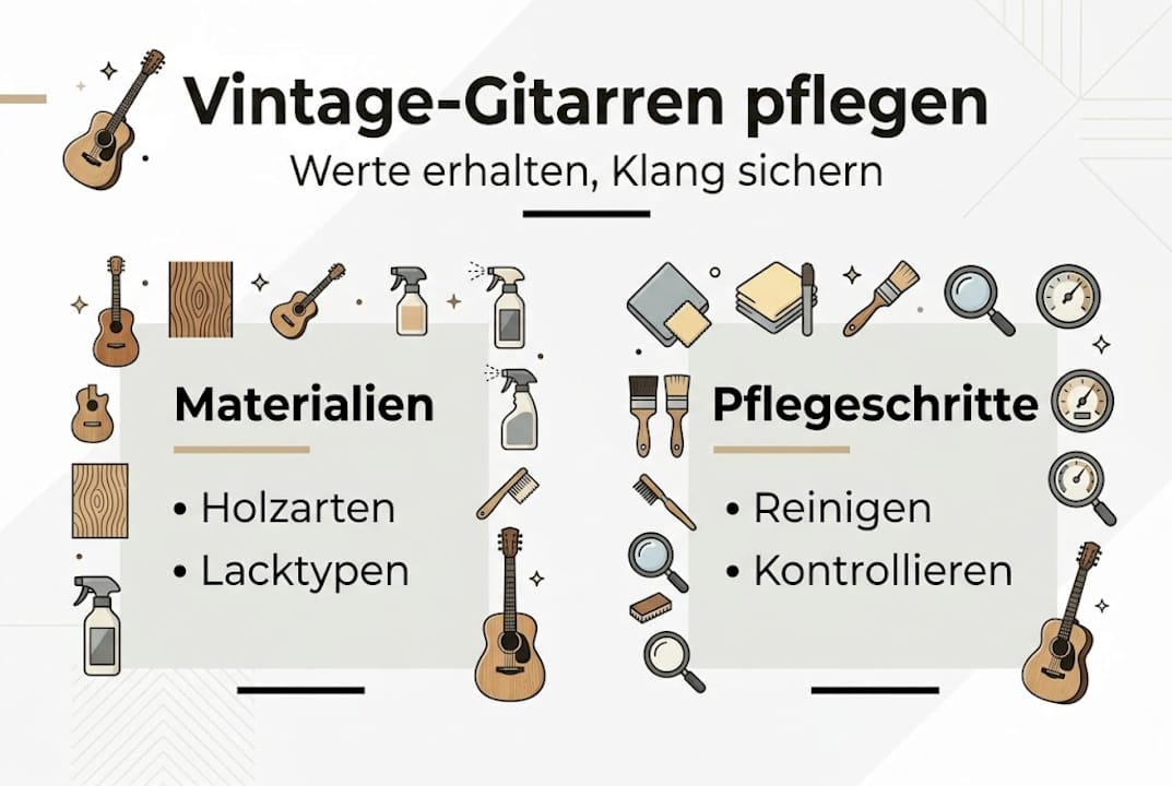 Infografik: Die wichtigsten Tipps zur Pflege von Vintage-Gitarren