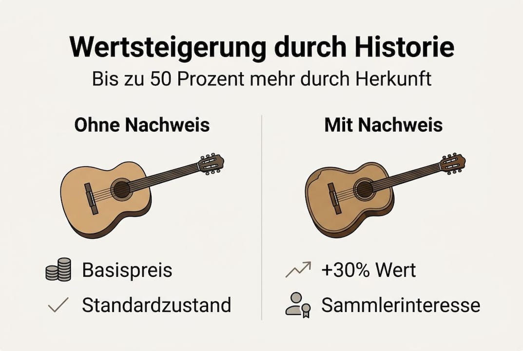 Infografik: Welche Faktoren beeinflussen den Wertzuwachs von Gitarren im Laufe der Zeit?