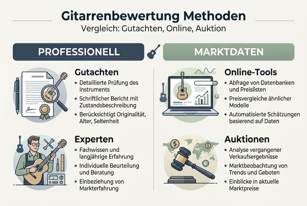 Übersicht: Verschiedene Ansätze zur Bewertung von Gitarren