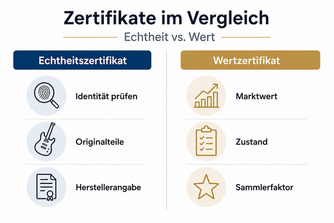 Infografik: Die wichtigsten Gitarrenzertifikate im Vergleich
