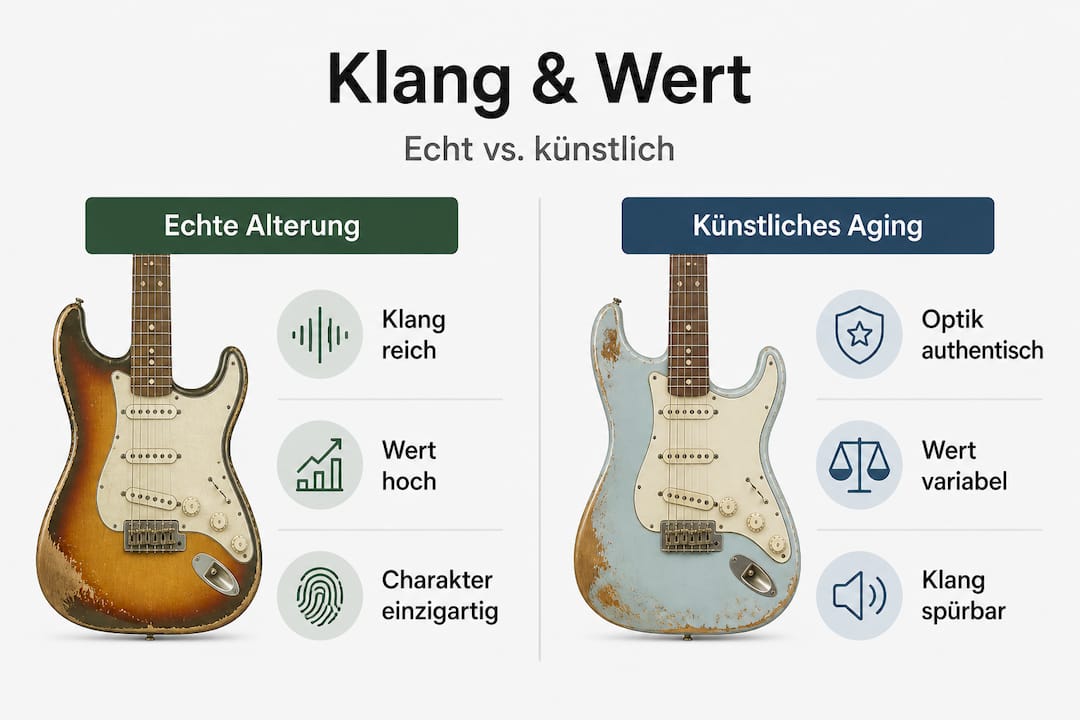 Infografik: Gegenüberstellung von natürlicher und künstlicher Alterung