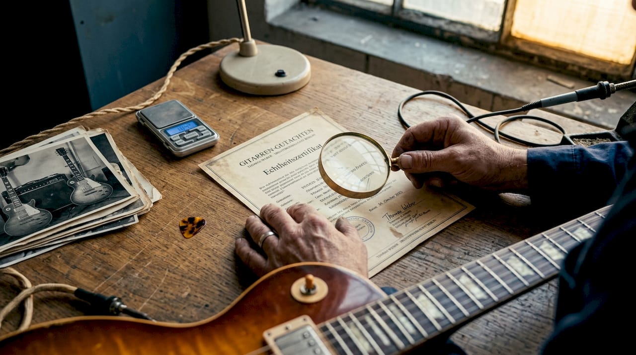 Experte nimmt Gitarrenzertifikat genau unter die Lupe