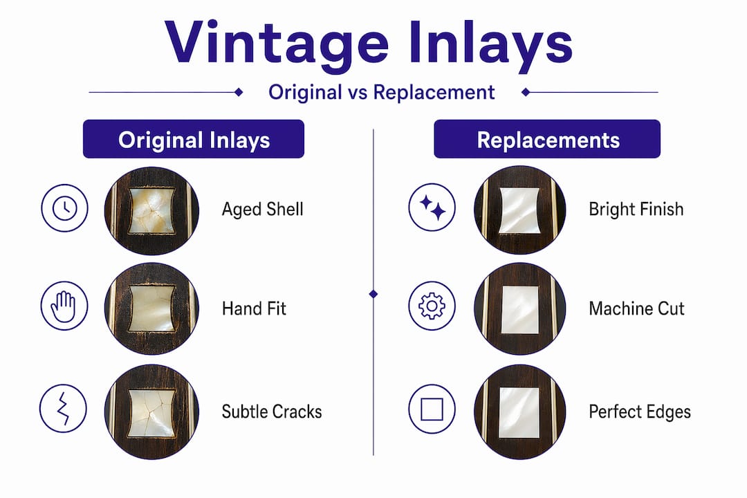 Infographic comparing original and replacement inlays