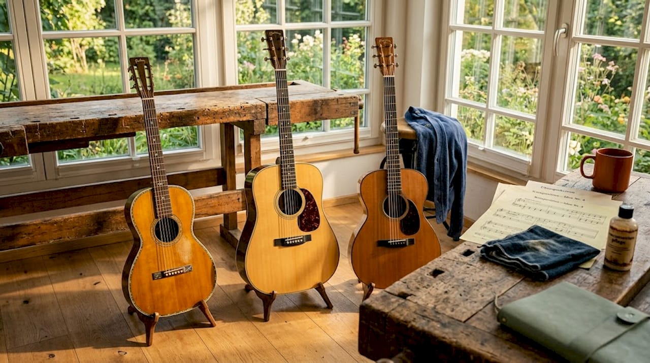 Im direkten Vergleich: Drei Gitarren mit verschiedenen Korpusgrößen