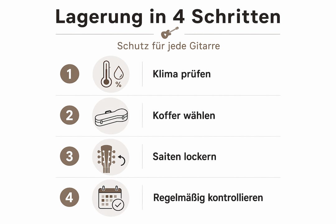 Schritt-für-Schritt-Anleitung: So lagerst du deine Gitarre richtig – vier praktische Tipps im Überblick