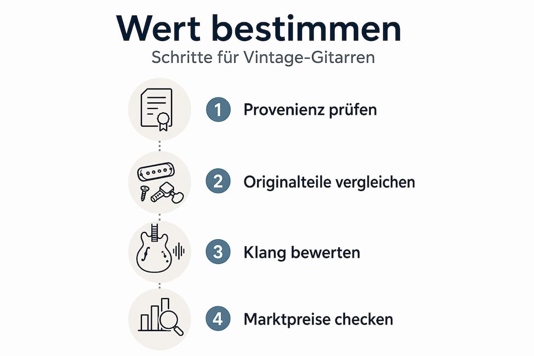 So ermittelst du den Wert seltener Gitarren – Infografik mit 4 einfachen Schritten
