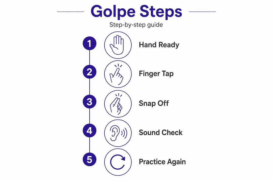 Infographic showing golpe technique steps