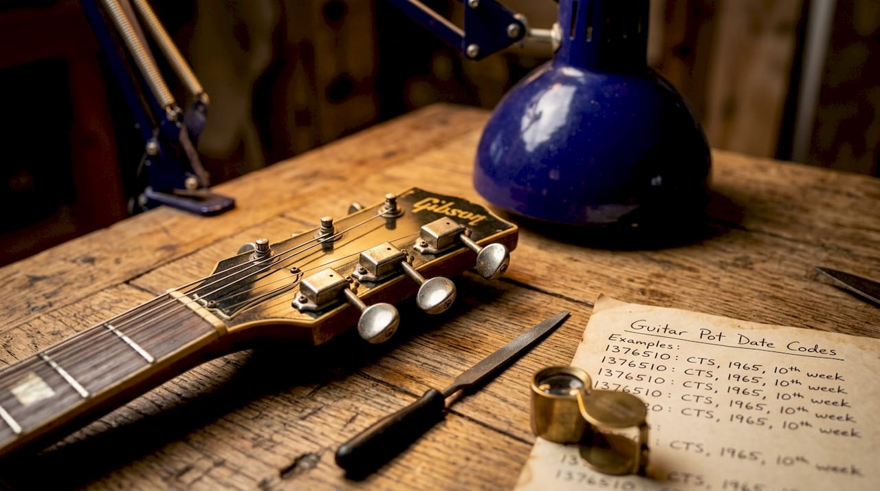 Close-up of original tuning machines and finish details