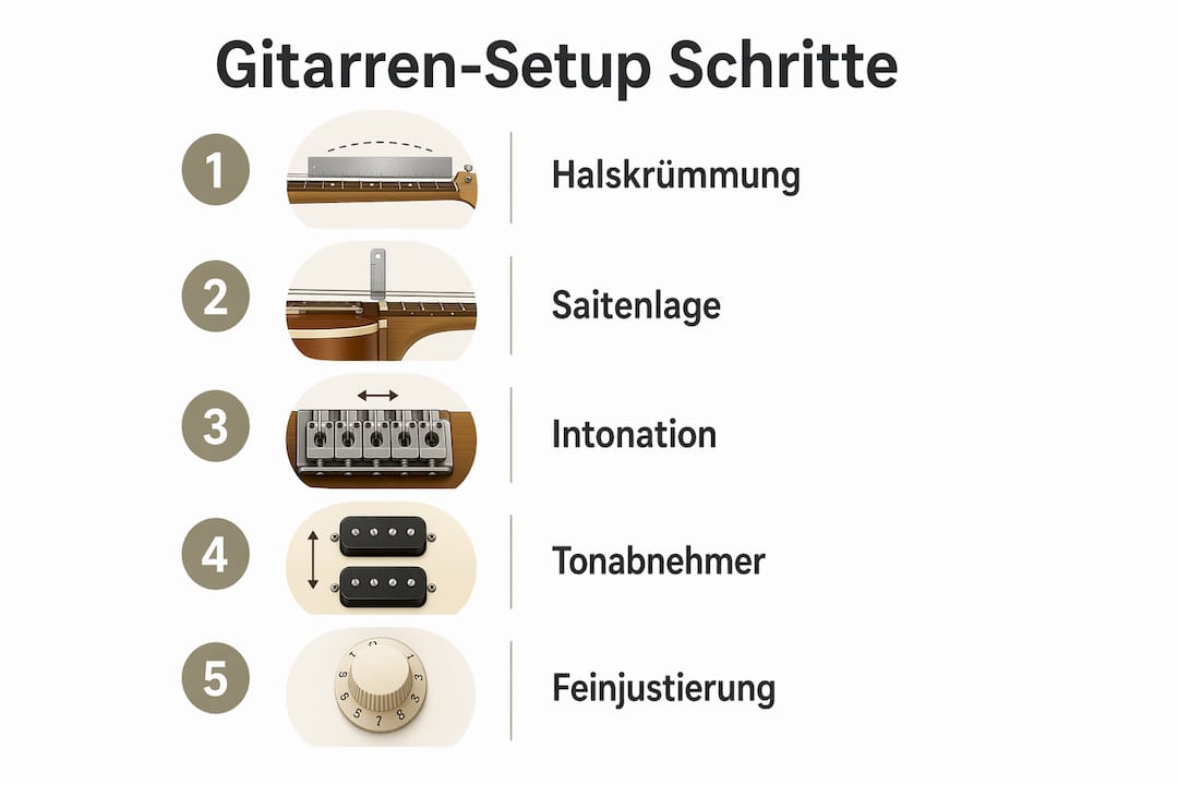 Infografik: So bringst du deine Gitarre in Topform – die wichtigsten Schritte fürs perfekte Setup