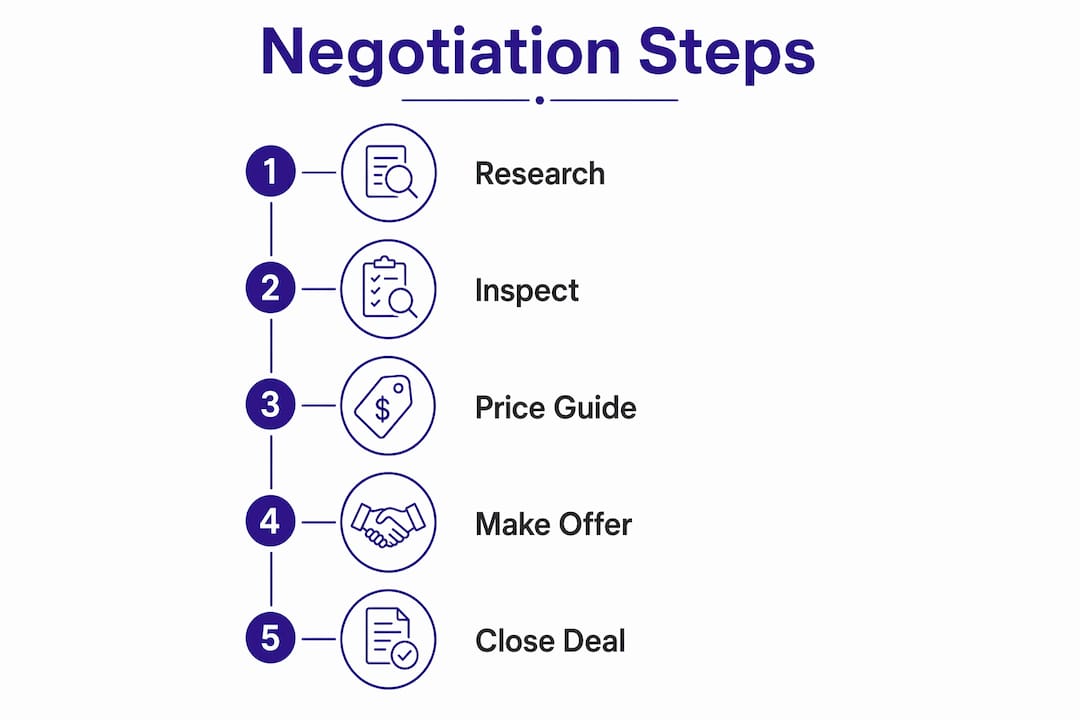 Infographic illustrating negotiation steps