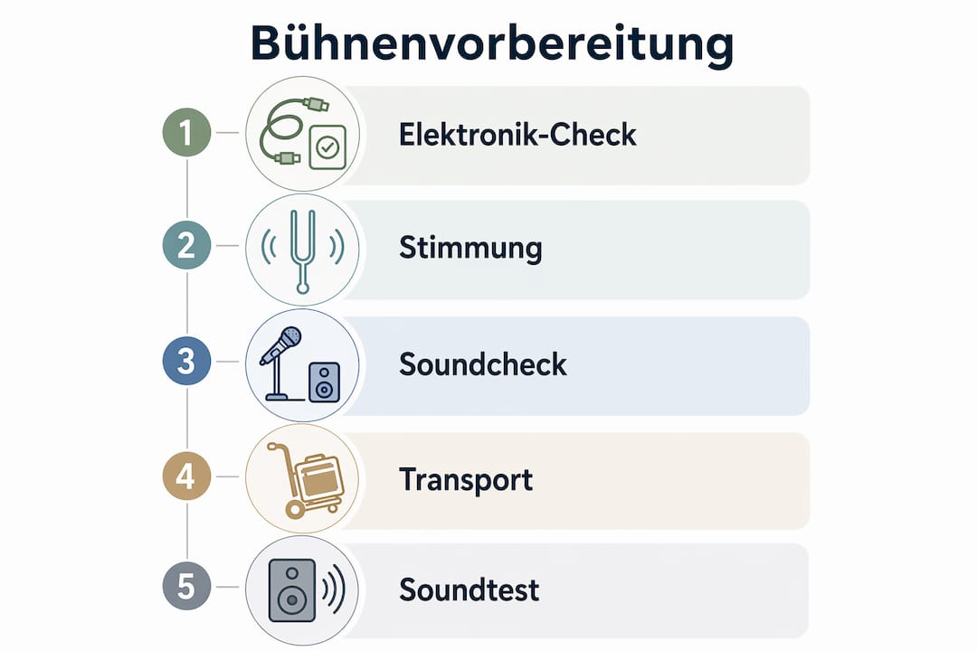 Grafik: So bereitest du die Bühne optimal für deinen Auftritt mit einer Vintage-Gitarre vor