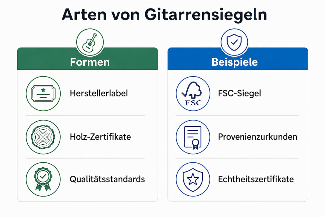 Übersicht: Verschiedene Gütesiegel für Gitarren im Vergleich