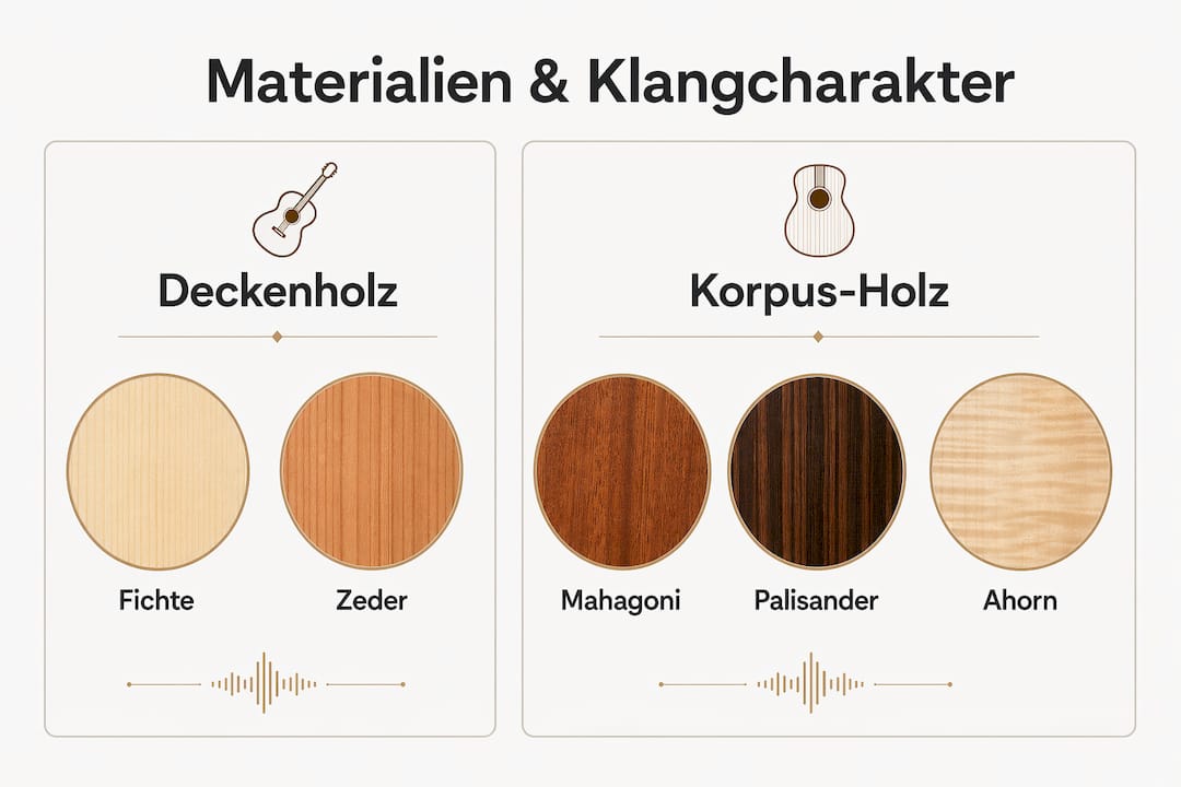 Übersicht: Welche Holzarten beeinflussen den Klang von Konzertgitarren?