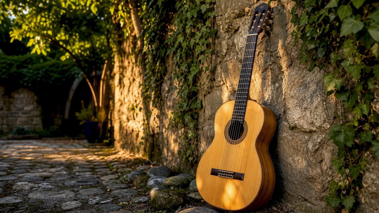 Flamenco guitar made of Spanish cypress wood