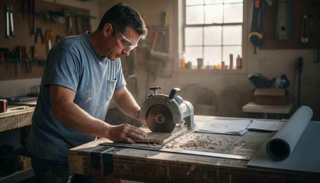 Cutting travertine with diamond blade saw