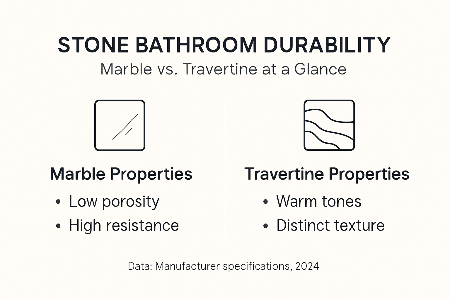 Marble and travertine durability comparison infographic