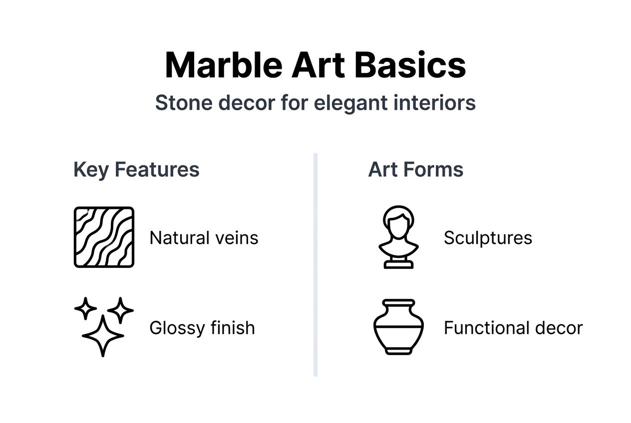 Infographic showing marble art features and styles