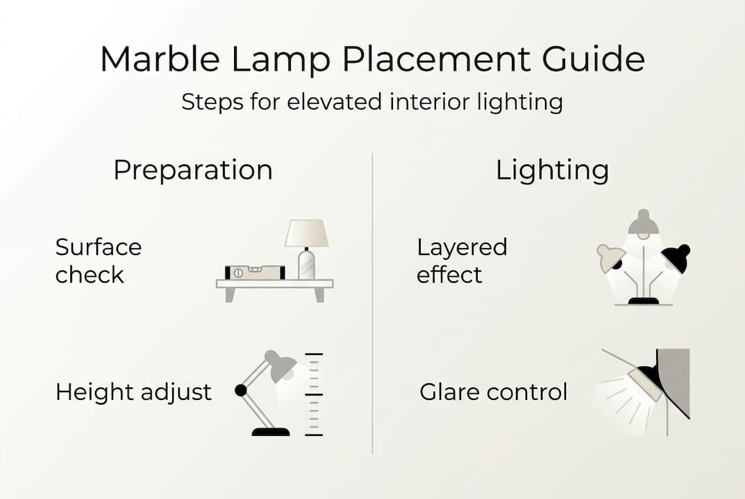 Infographic showing steps for lamp placement