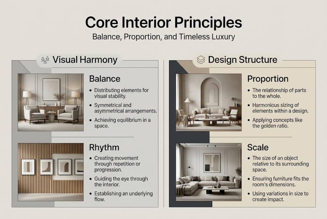 Infografik zu Balance und Gestaltungsprinzipien