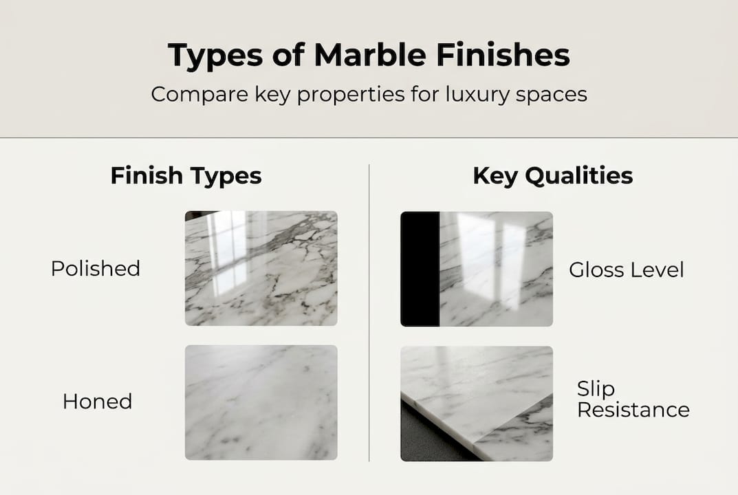 Infografik zum Vergleich von Marmorfertigungsarten