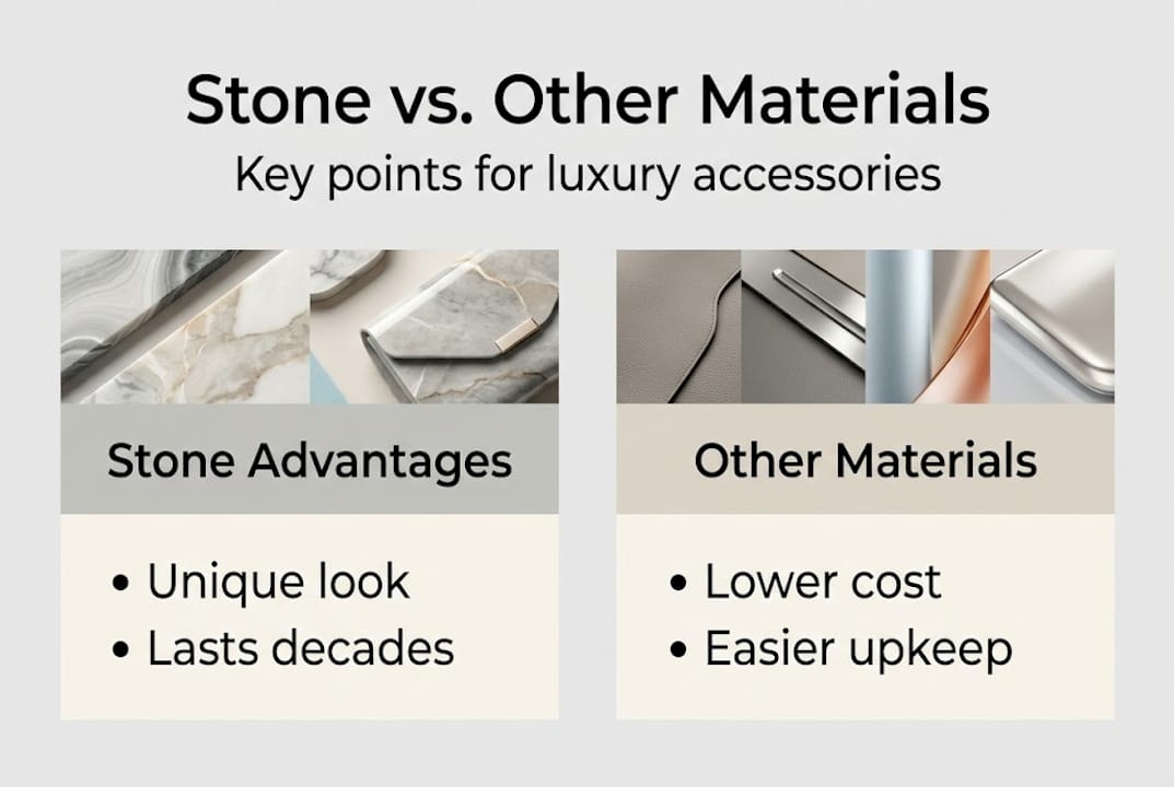 Infographic comparing stone to other materials