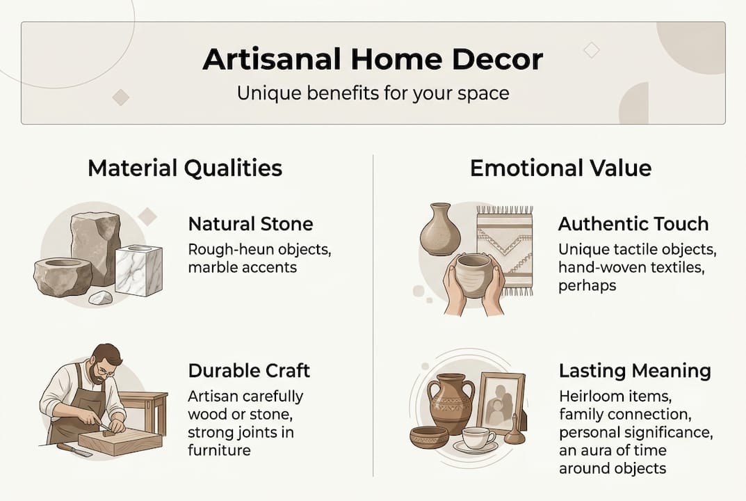 Infographic over de voordelen van ambachtelijke decoratie