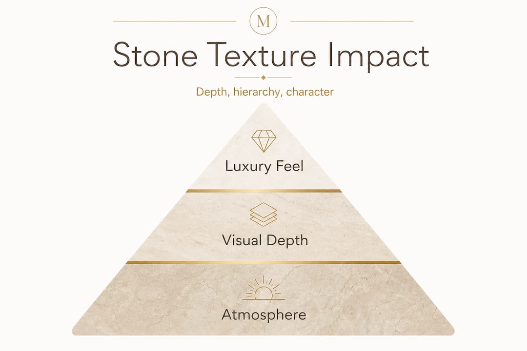 Hierarchy pyramid of stone texture benefits