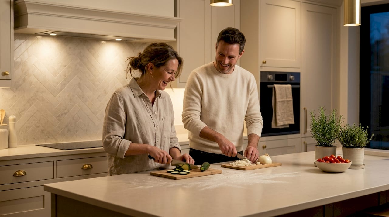 Home cooks using stone kitchen surfaces