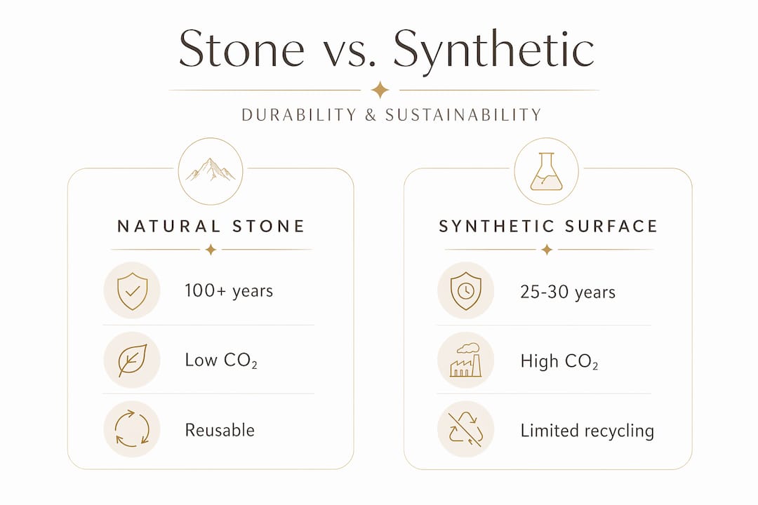 Infographic comparing durability and sustainability