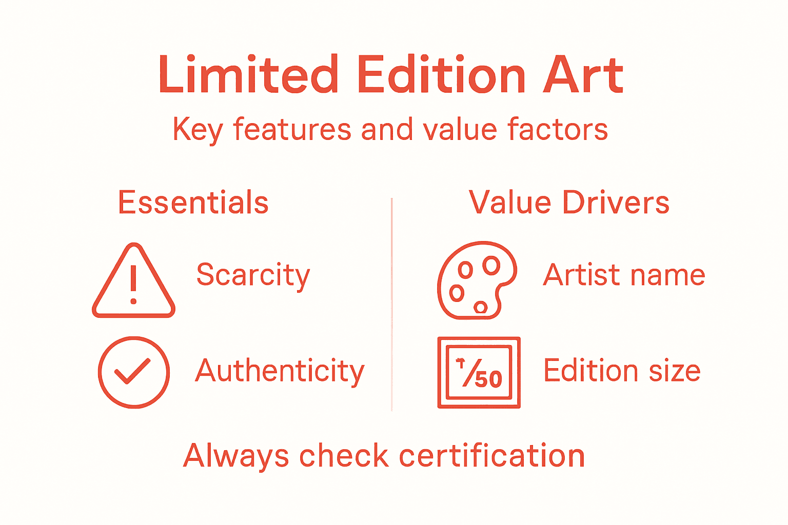 Infographic showing limited edition art features and value
