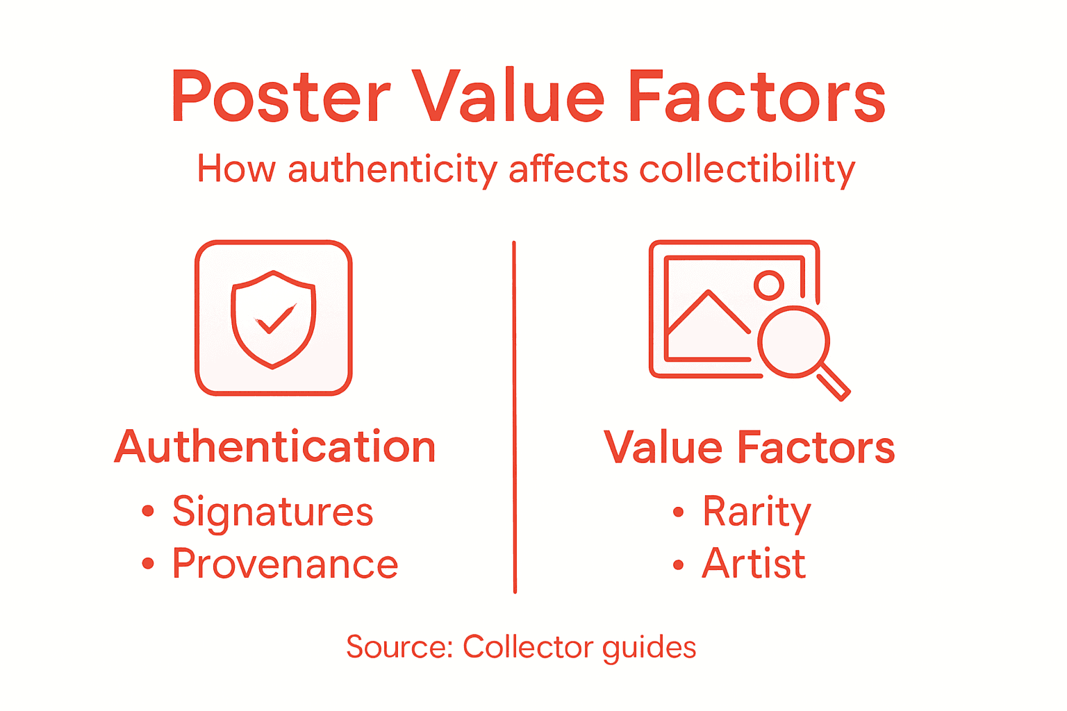 Infographic with poster value and authenticity