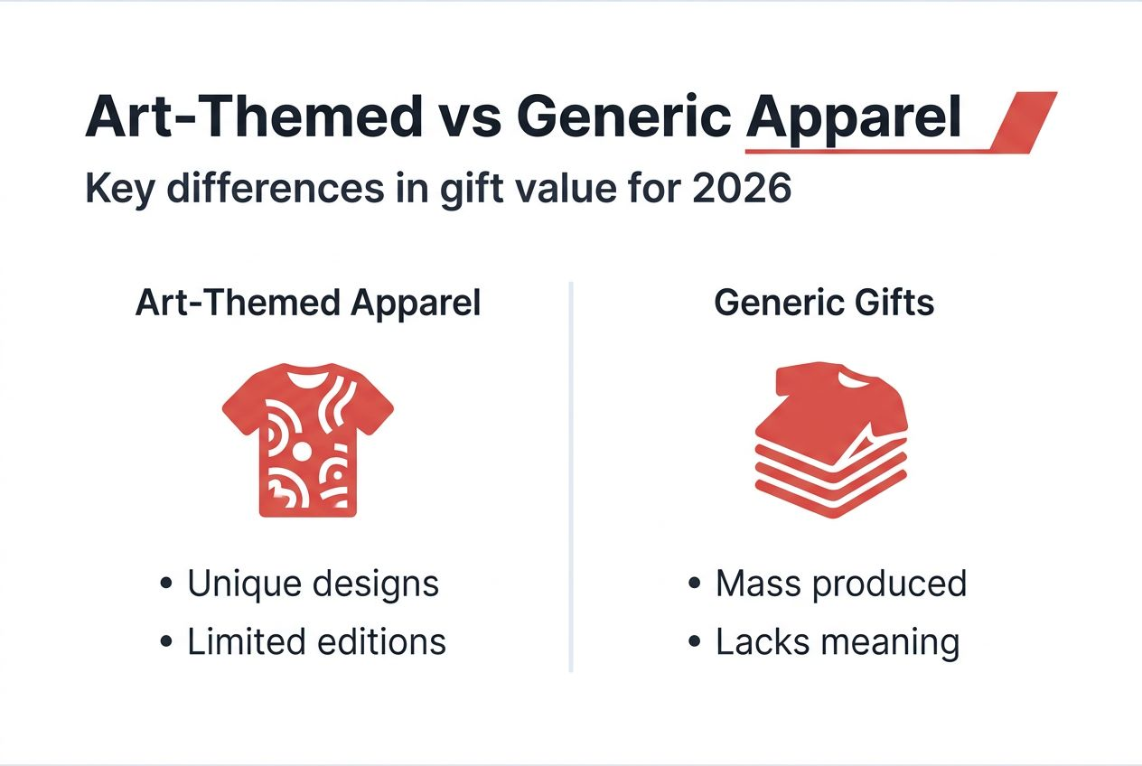 Infographic comparing art versus generic apparel gifts