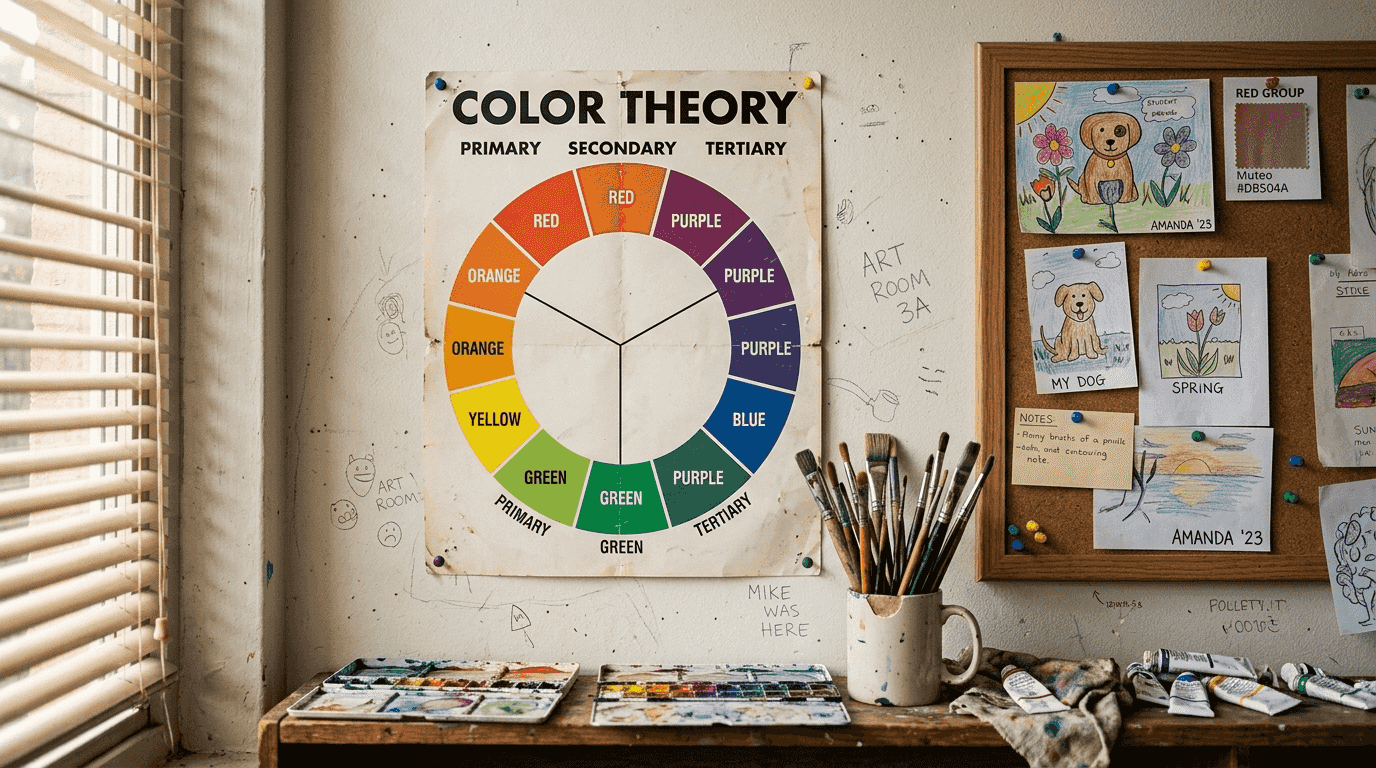 Color theory poster in art class