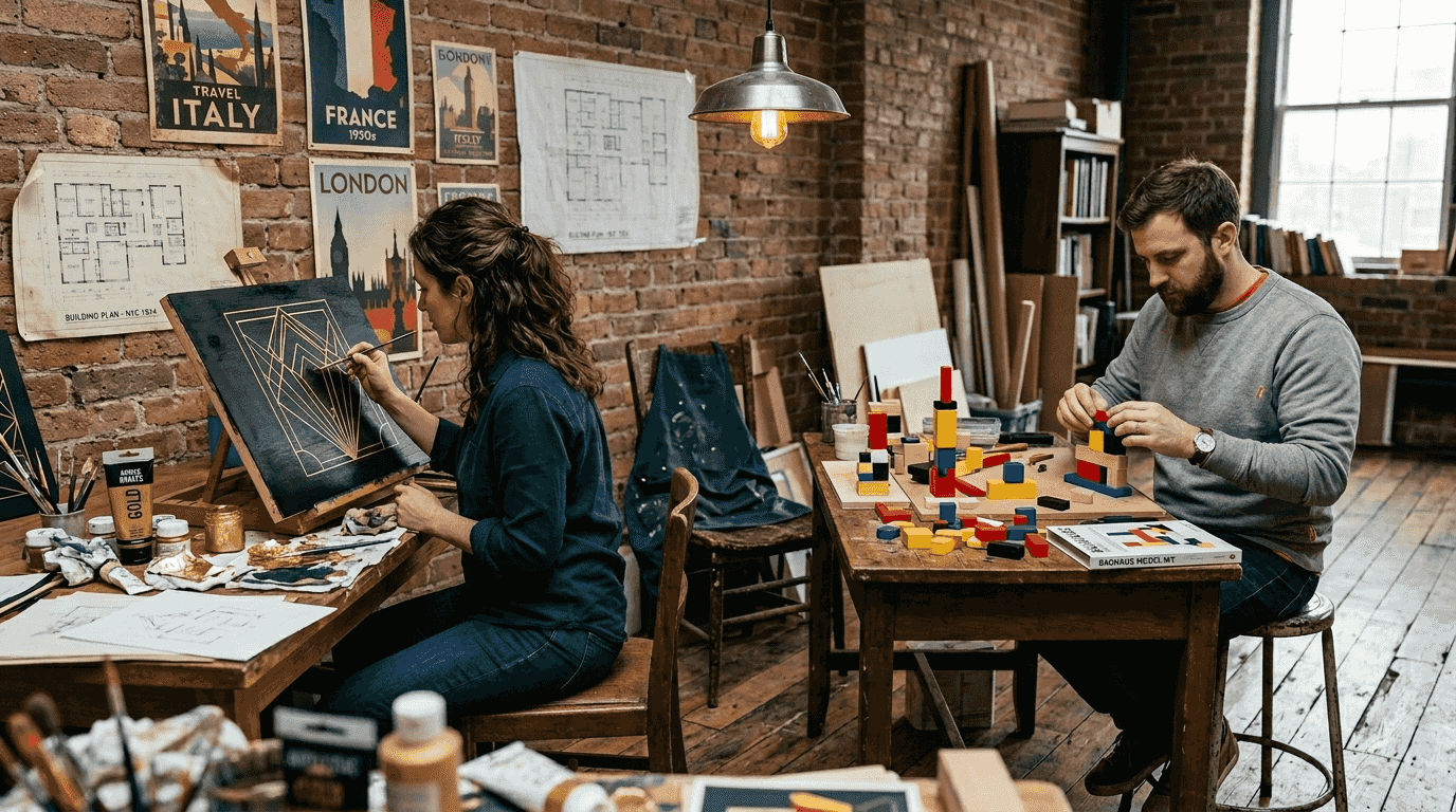 Artists interpreting Art Deco and Bauhaus styles