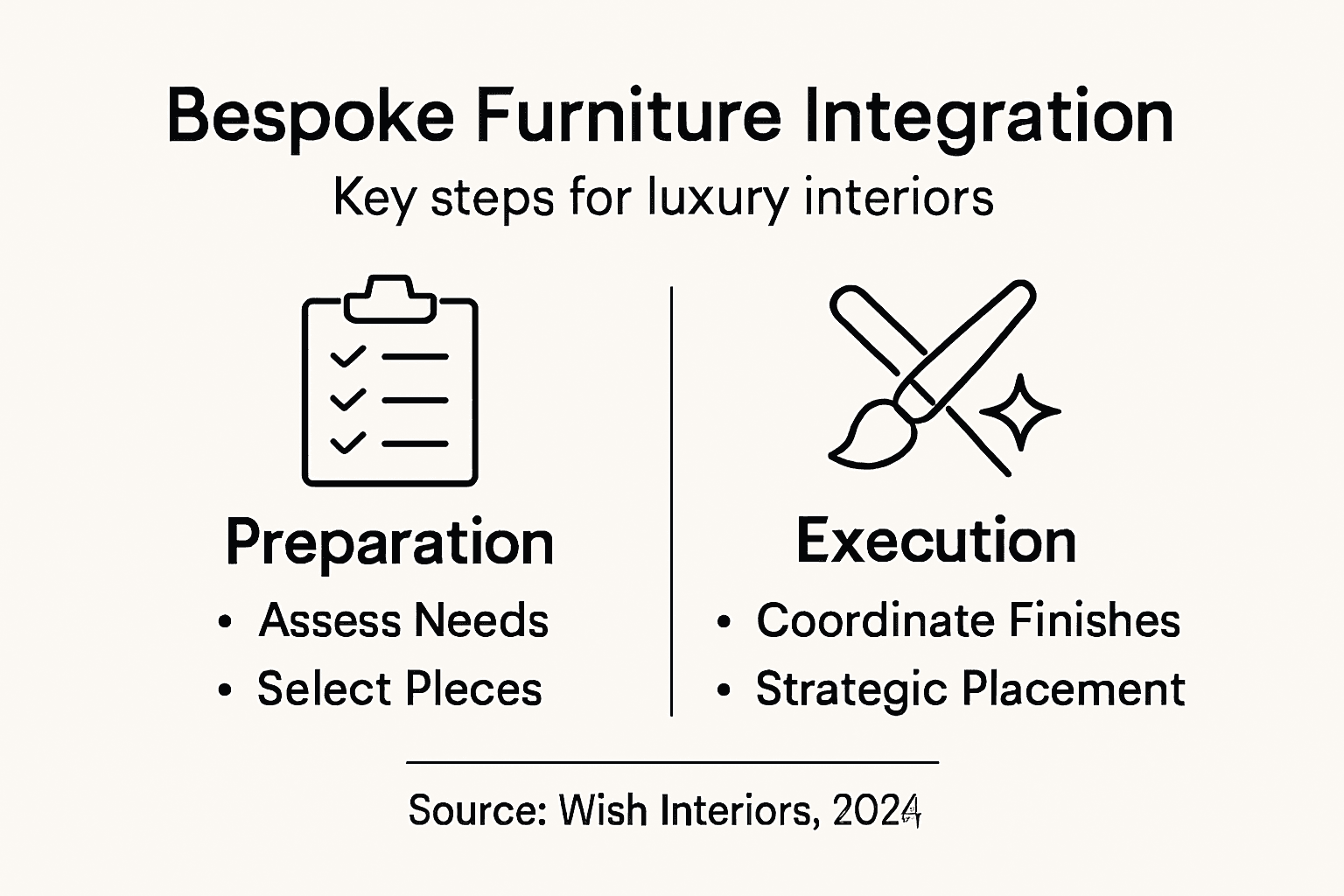 Infographic of bespoke furniture integration steps