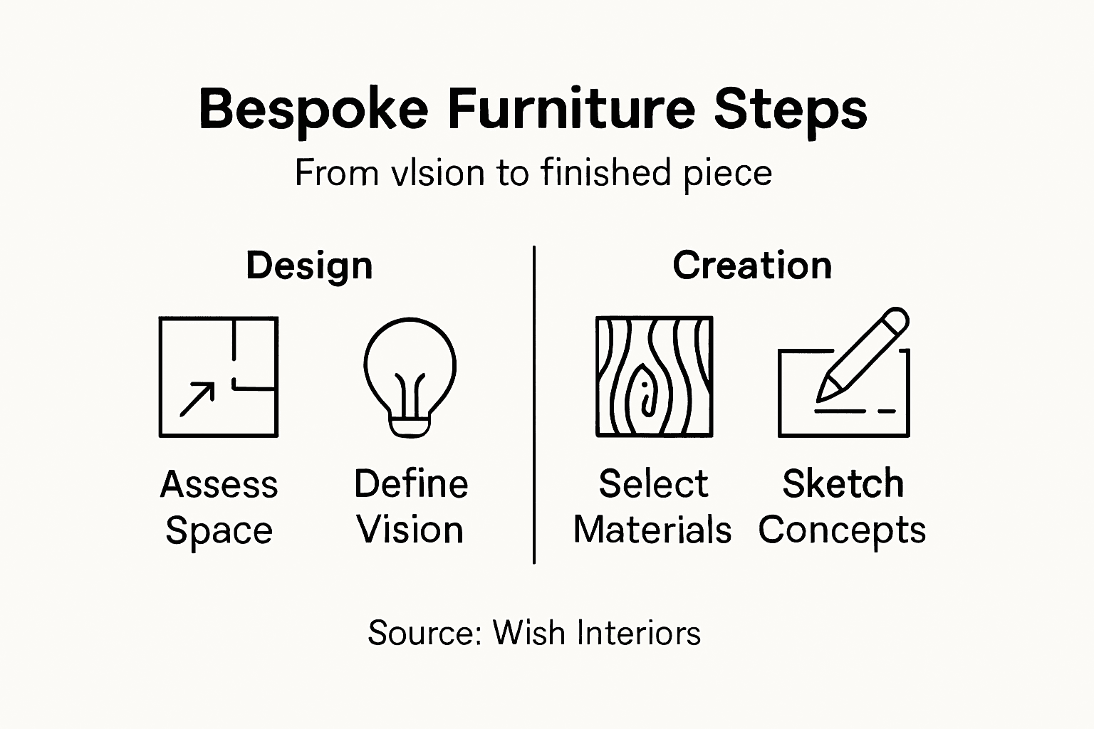 Infographic outlines steps for bespoke furniture