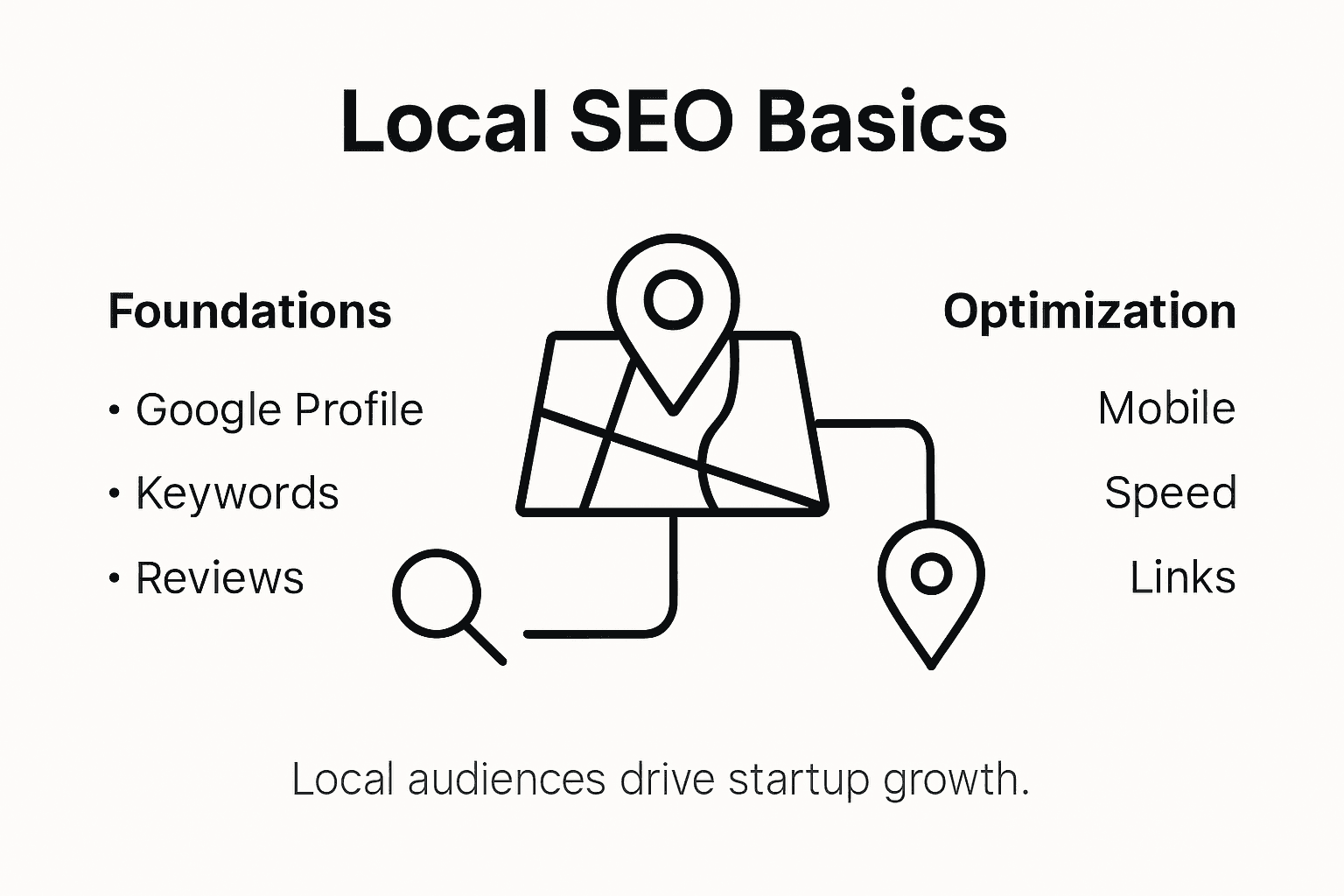 Infographic showing local SEO basics and elements
